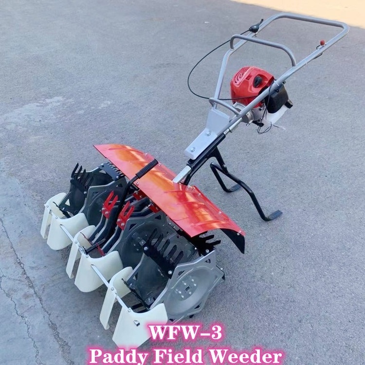 The manufacturer sells paddy field weeder and 3 rows paddy field cultivator power tiller on sale