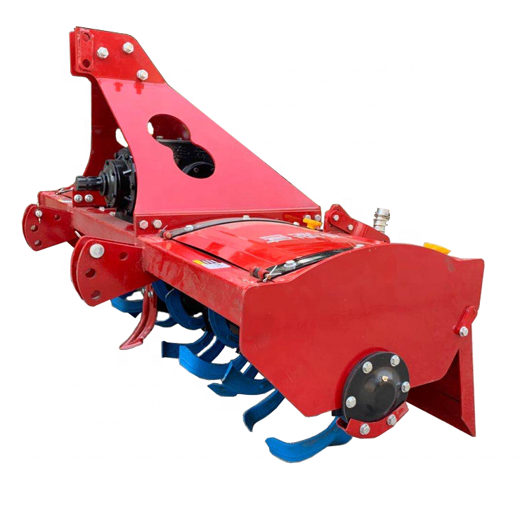 Farm rotary tiller with ridge plow for 4 wheels tractor hitch