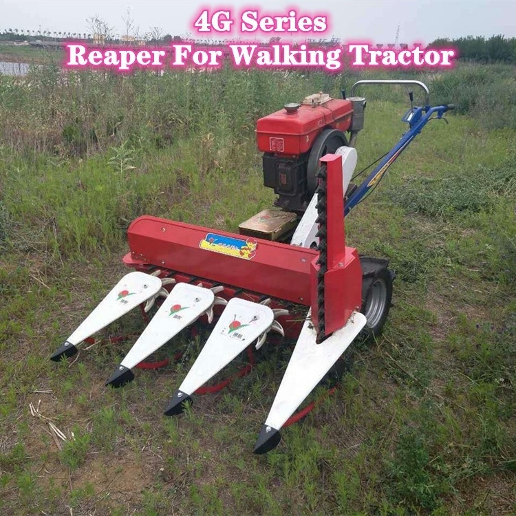 Hot Sale 4G-100 Farm Walking Tractor Mounted Mini Rice Wheat Corn Harvester Reaper Machine Corn Maize Harvesting Machine 100cm