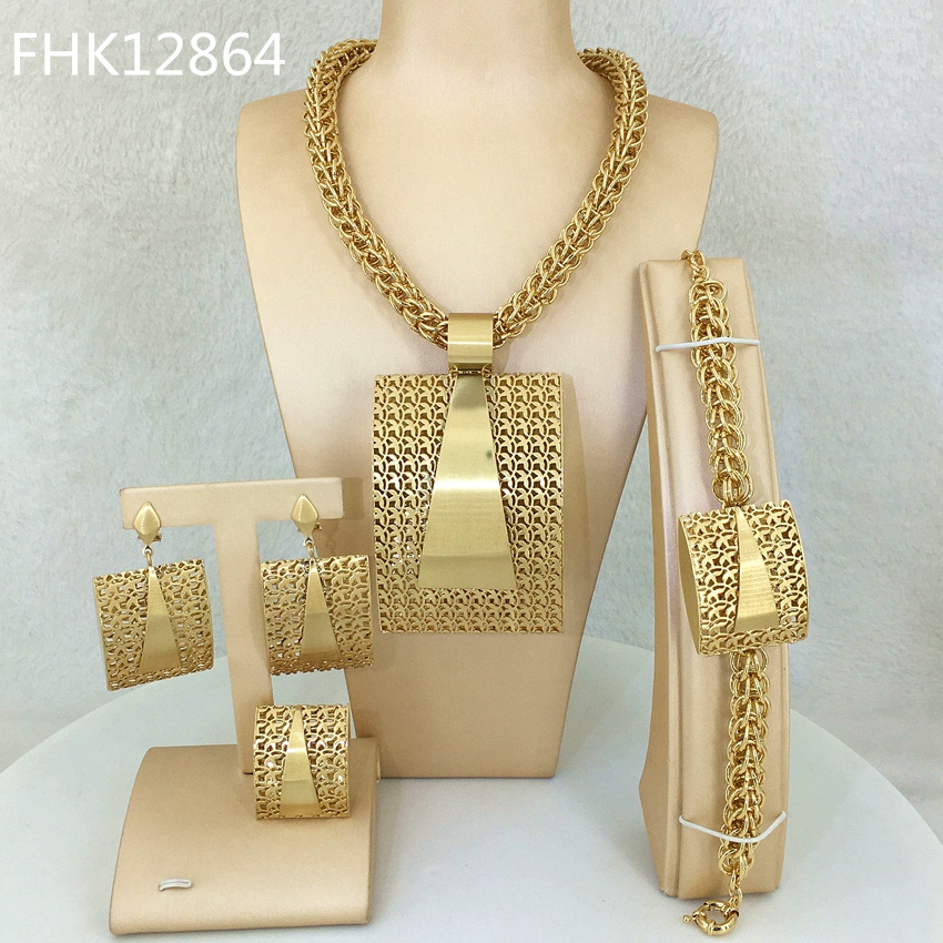 Yuminglai  High Quality Jewelry Brazilian gold jewelry 18 k gold jewelry  FHK12863