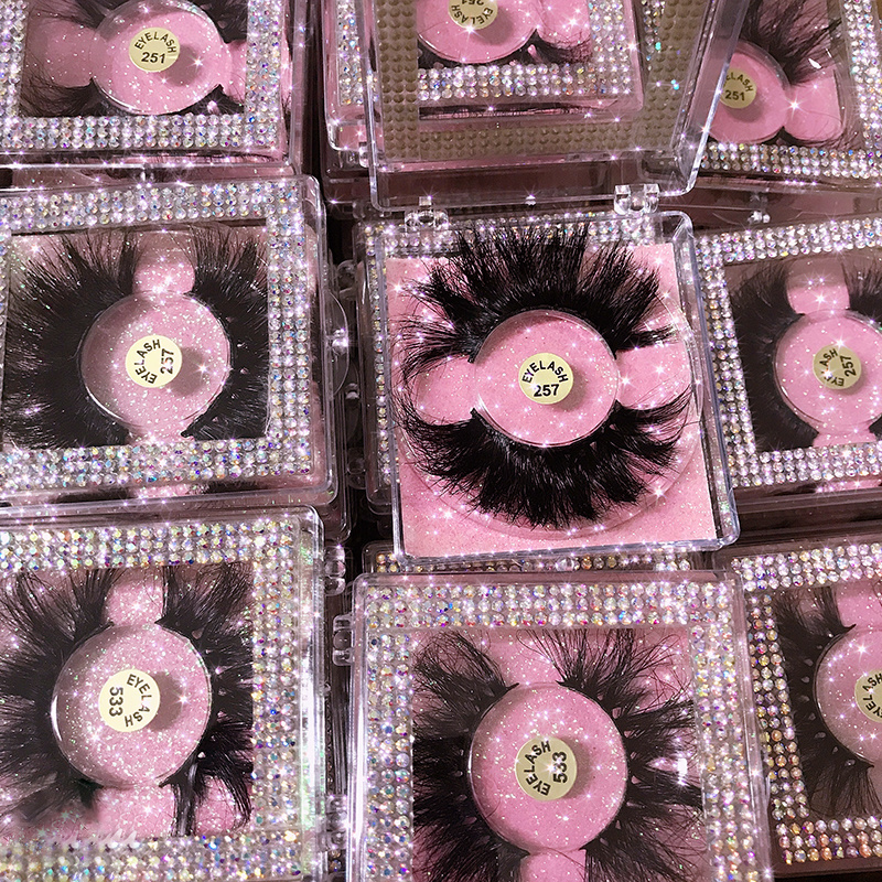 Fluffy 100% Real 3d mink lashes wholesale Private label Eyelashes Mink Lash3d 25 mm mink lashes Eyelashes Custom Eyelash Package