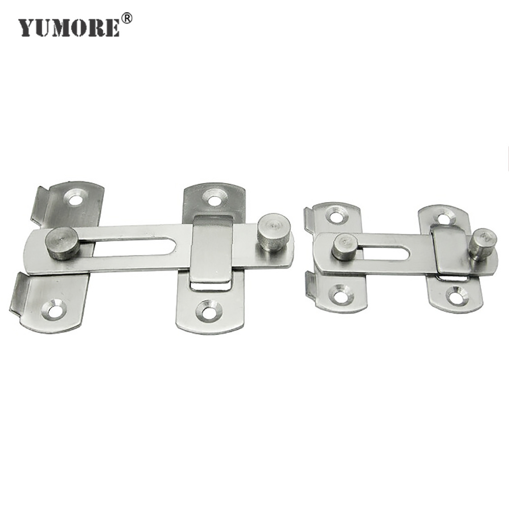 Sliding adjustable refrigerator lock flush bolt for steel door stainless steel out door bolt latch