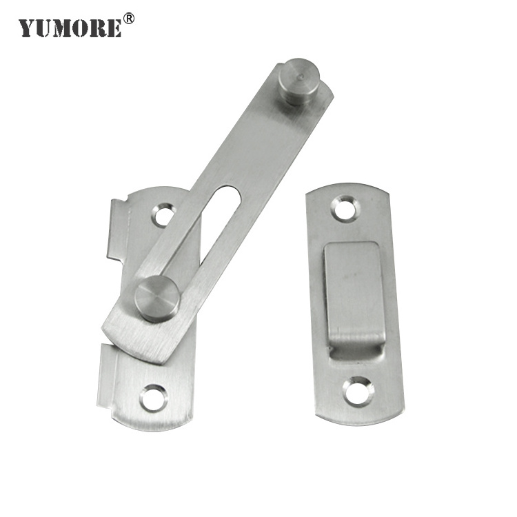 Sliding adjustable refrigerator lock flush bolt for steel door stainless steel out door bolt latch