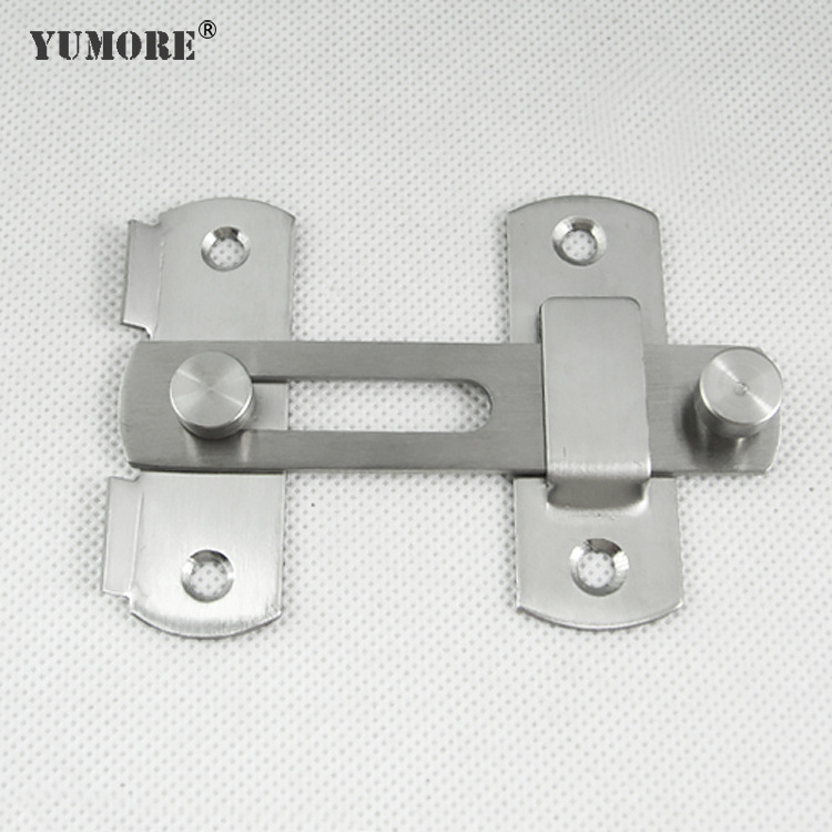 Sliding adjustable refrigerator lock flush bolt for steel door stainless steel out door bolt latch