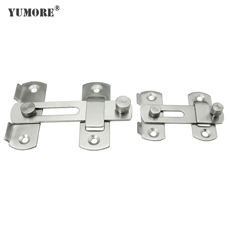 Sliding adjustable refrigerator lock flush bolt for steel door stainless steel out door bolt latch