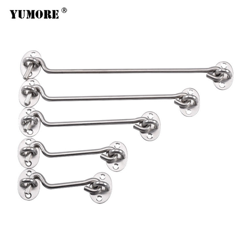 Home garden hotel solid stainless steel window hooks eye hook and door latch door lock