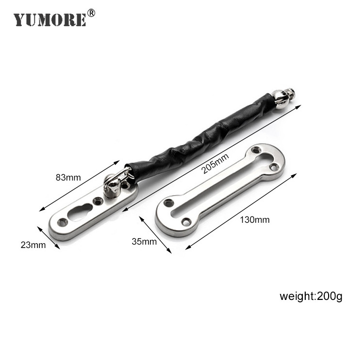 Adjustable 304ss slide hotel metal door chain flush sliding bolt concealed door latch bolt