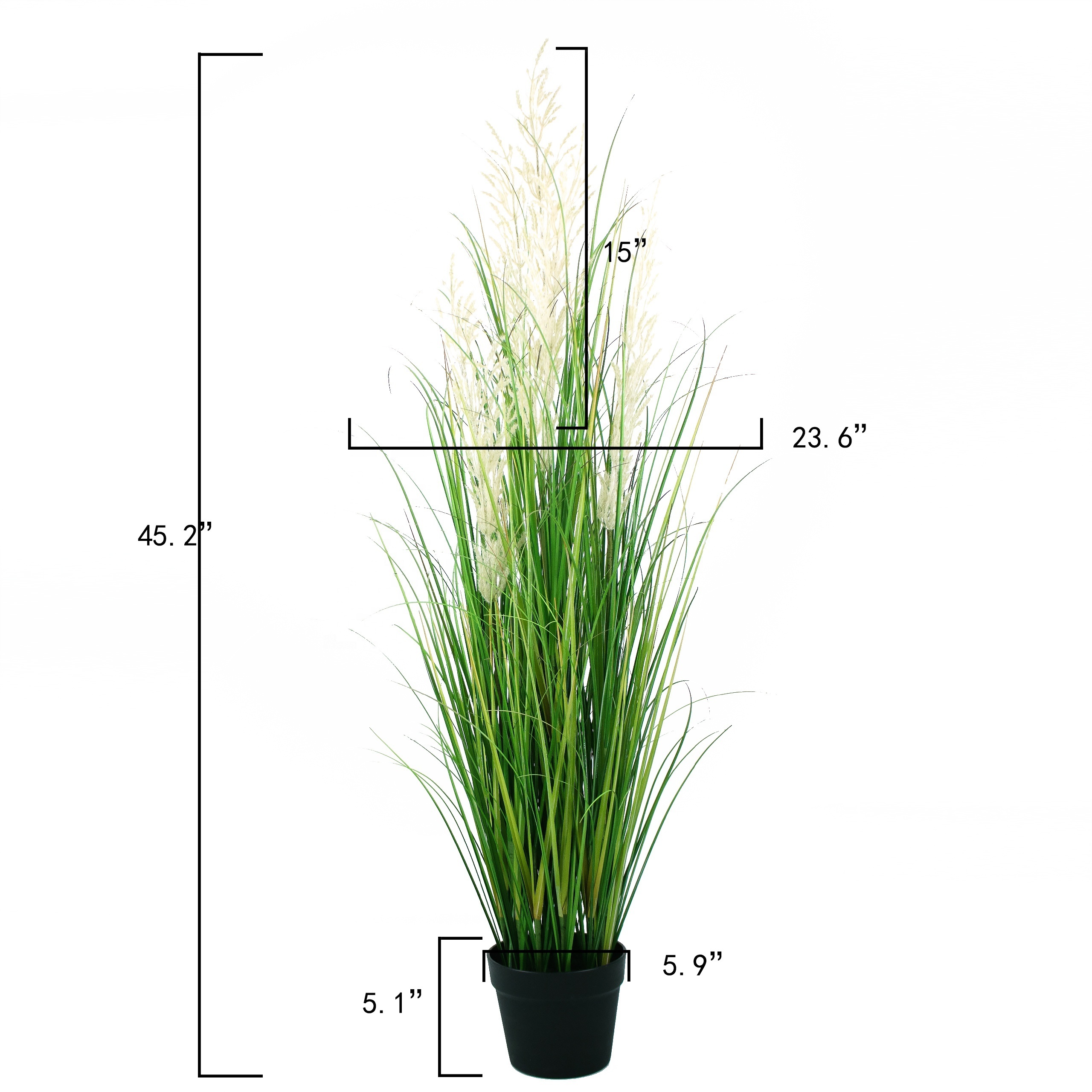 95cm high artificial reed flower grass with black pot for home decoration