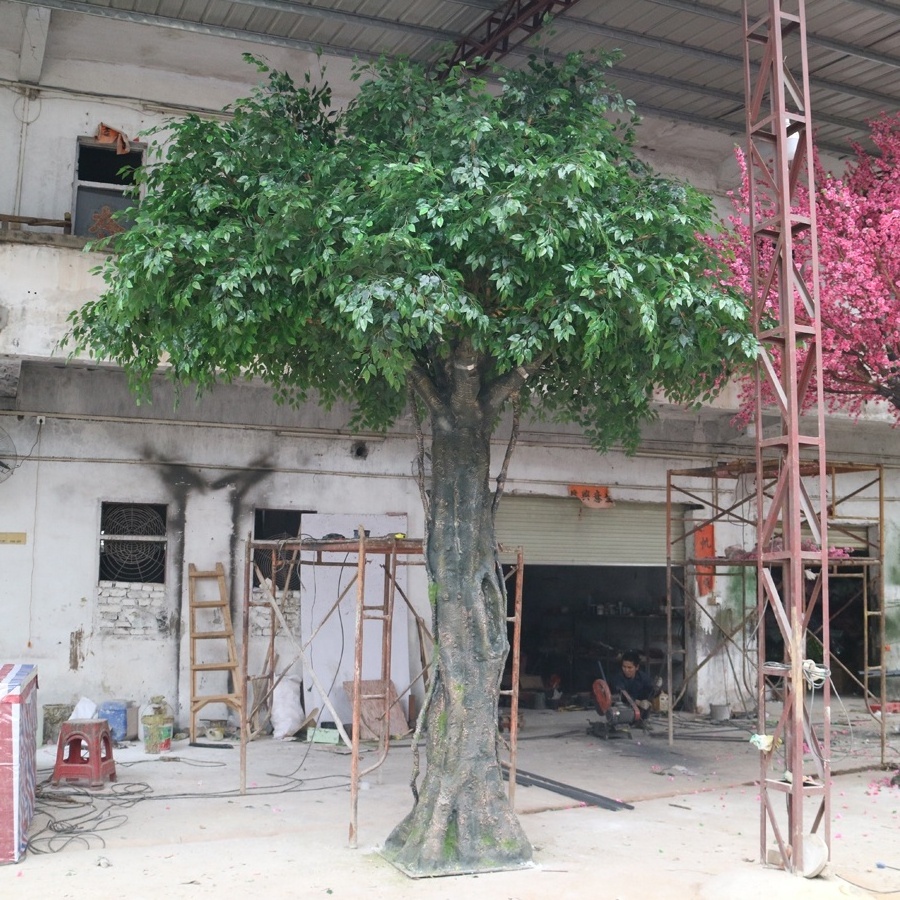 Artificial big ficus tree with artistic design for indoor hall mall decoration