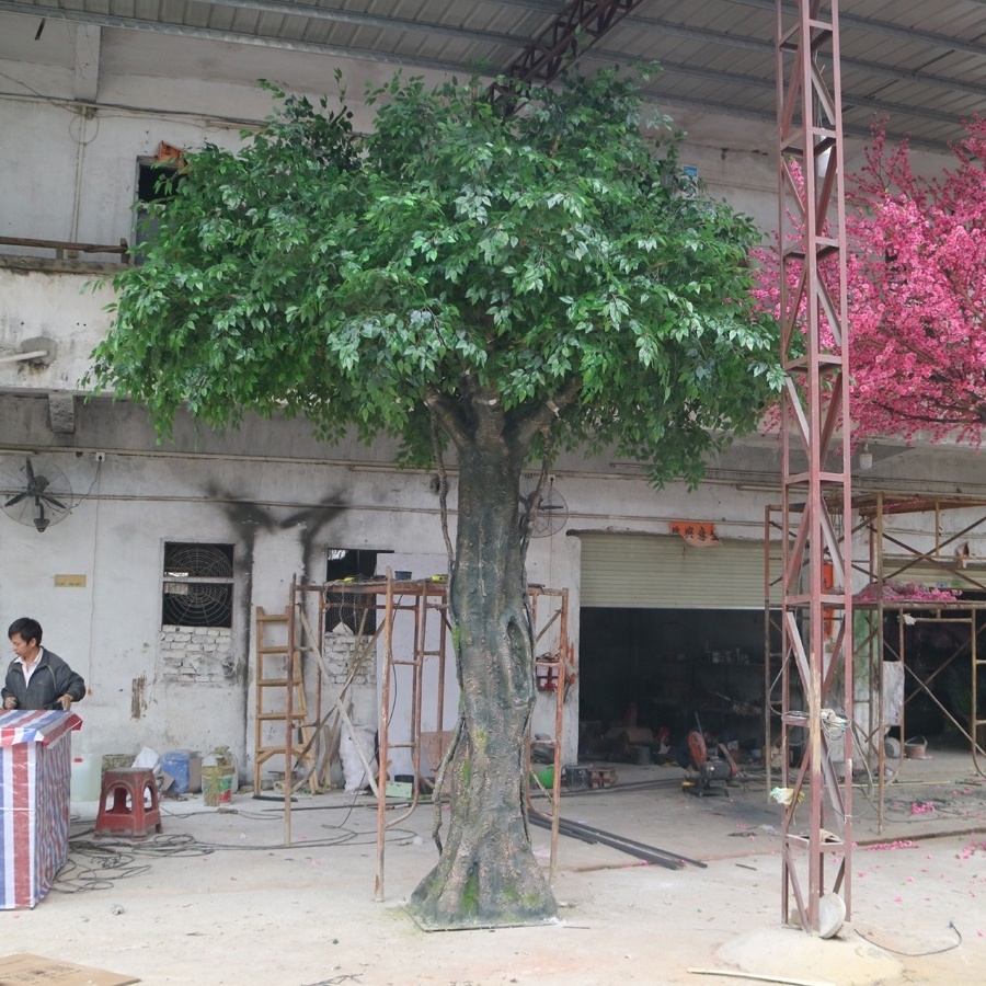 Artificial big ficus tree with artistic design for indoor hall mall decoration