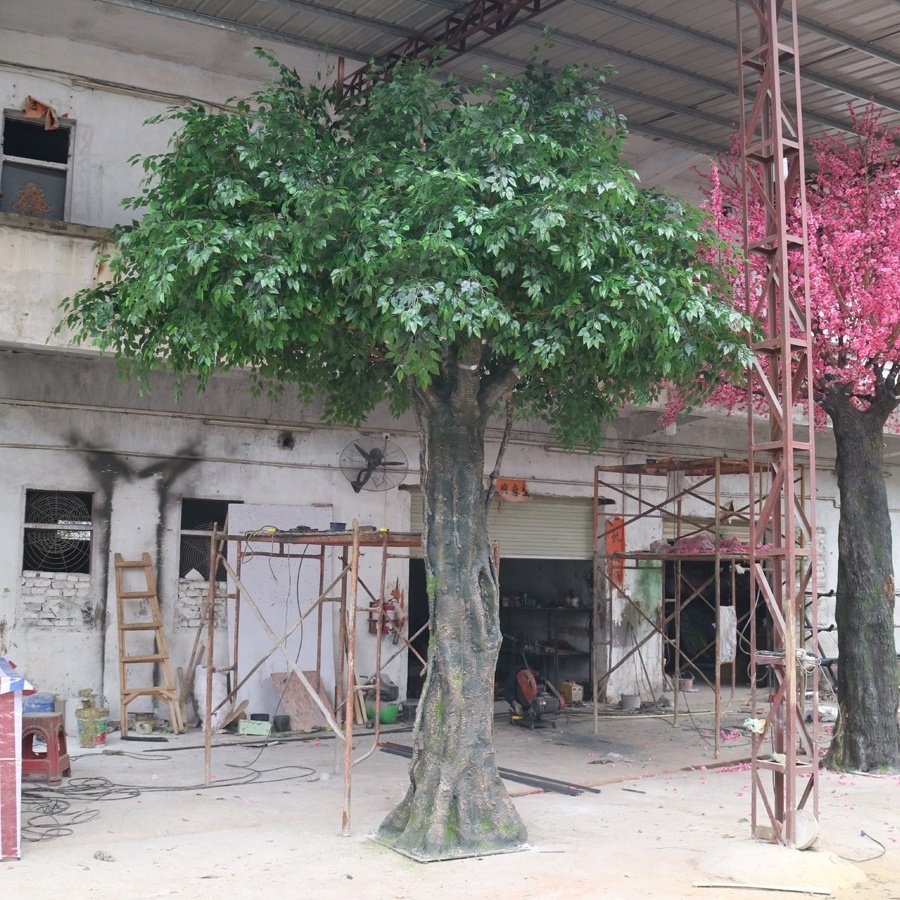 Artificial big ficus tree with artistic design for indoor hall mall decoration