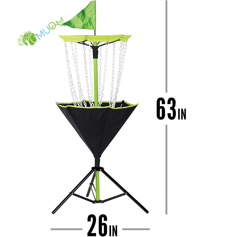 YumuQ Portable Stand Equipment Portable Disc Golf Target Disc Golf Baskets with Chains