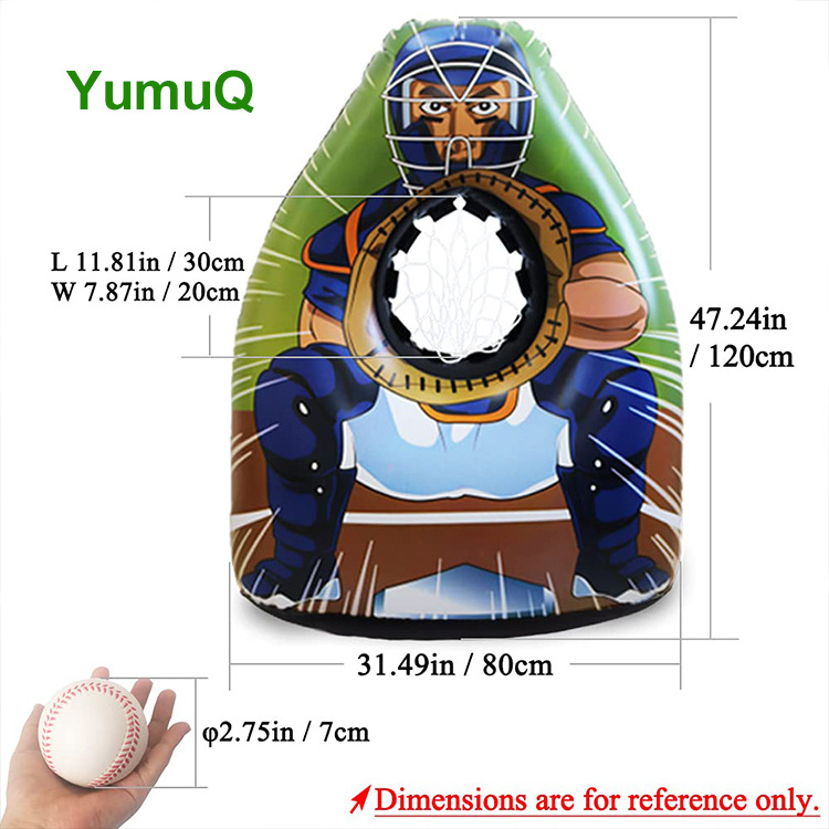 YumuQ 150cm Inflatable Baseball Classic  Target Toss Game With 4 Soft Balls For Kids Indoor Outdoor Backyard Party