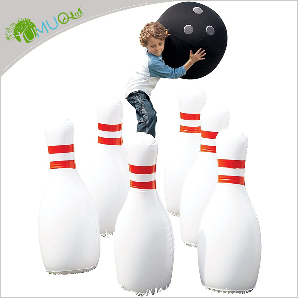 YumuQ Giant Inflatable Bowling Game Set Include Pump for Kids and Adults Indoor or Outdoor Family Fun Yard, Lawm Games