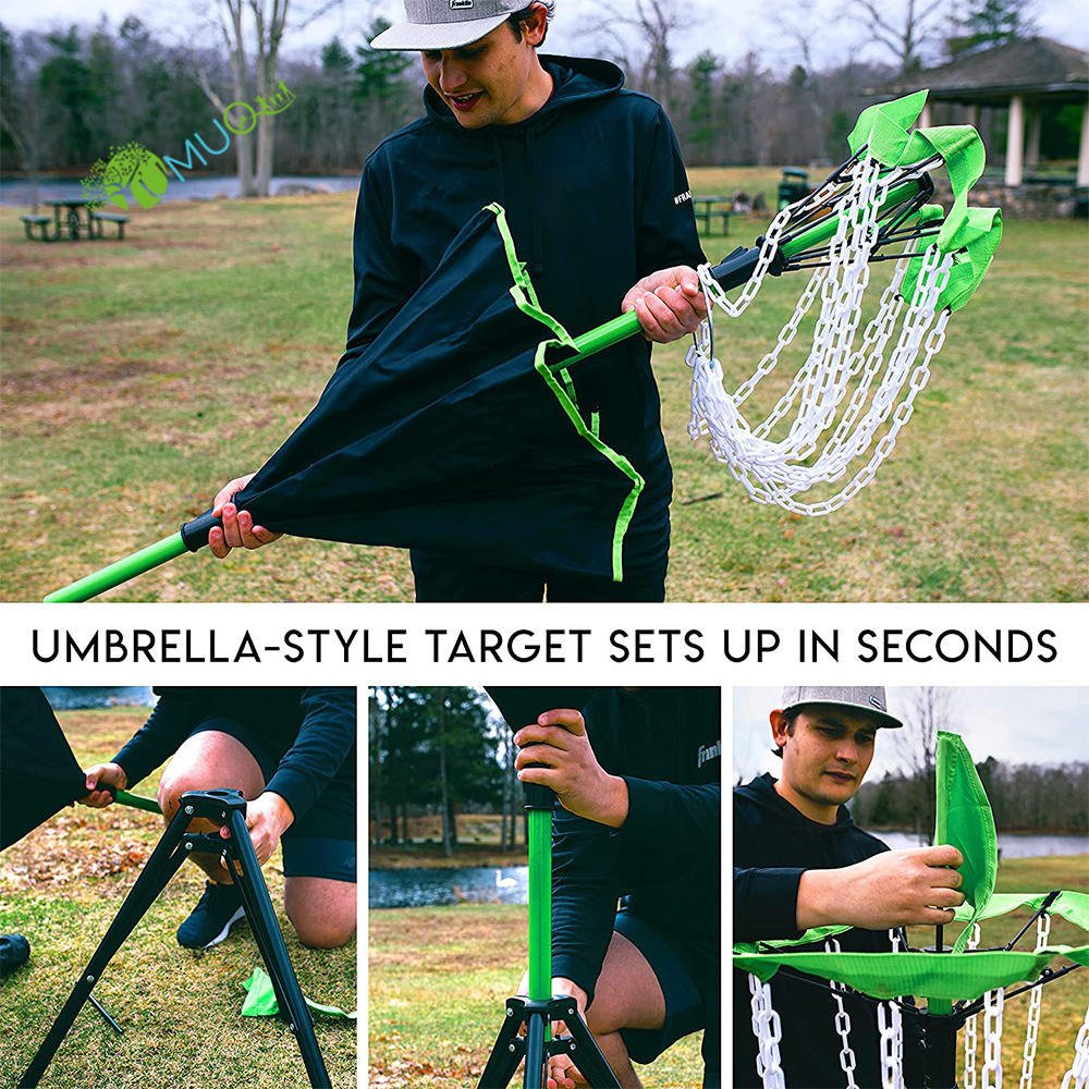 YumuQ Portable Stand Equipment Portable Disc Golf Target Disc Golf Baskets with Chains