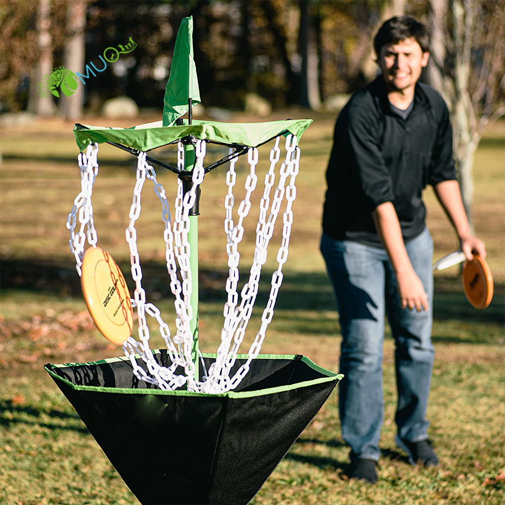 YumuQ Portable Stand Equipment Portable Disc Golf Target Disc Golf Baskets with Chains