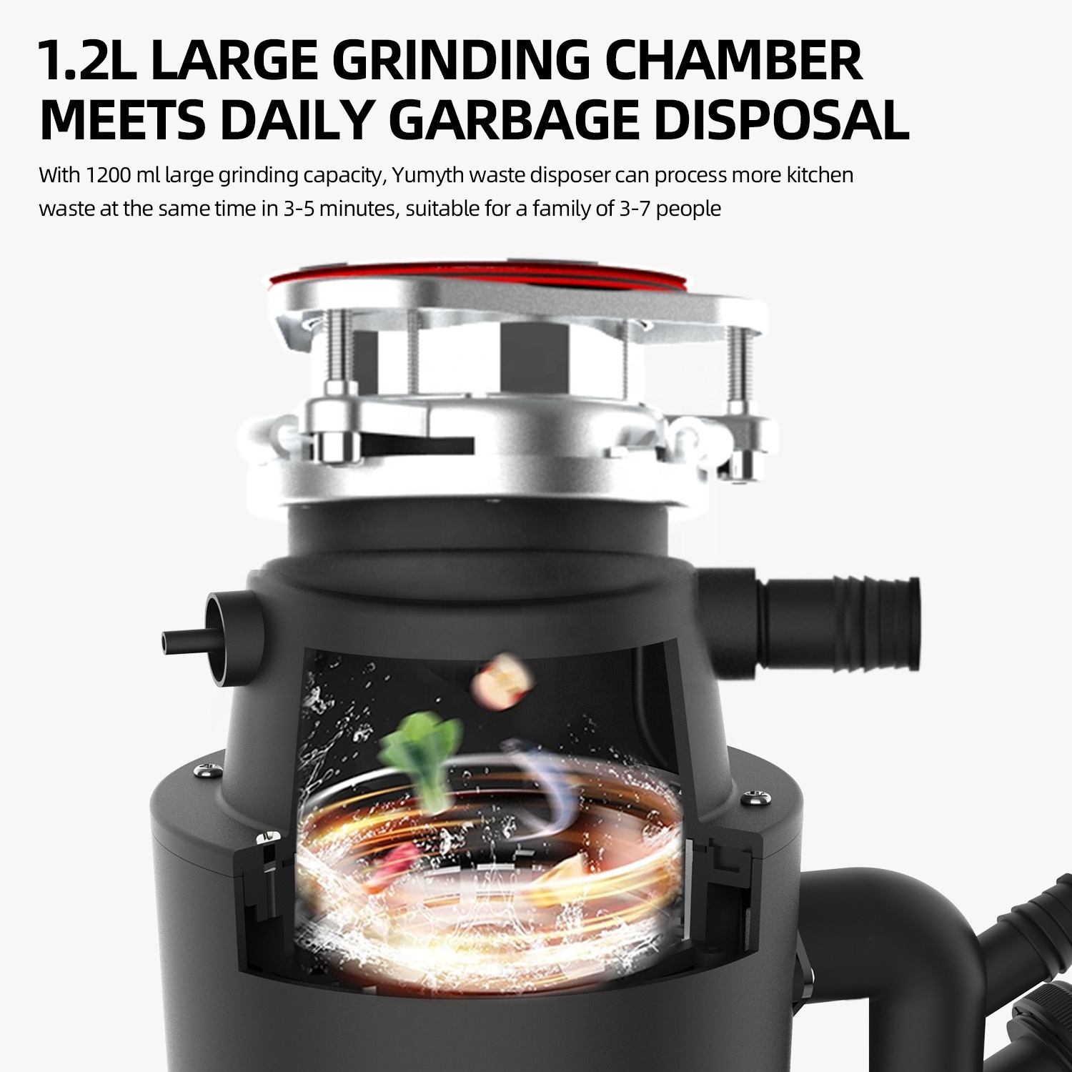 Quiet High Efficient Portable Garbage Disposal Food Disposer in Home And Restaurant