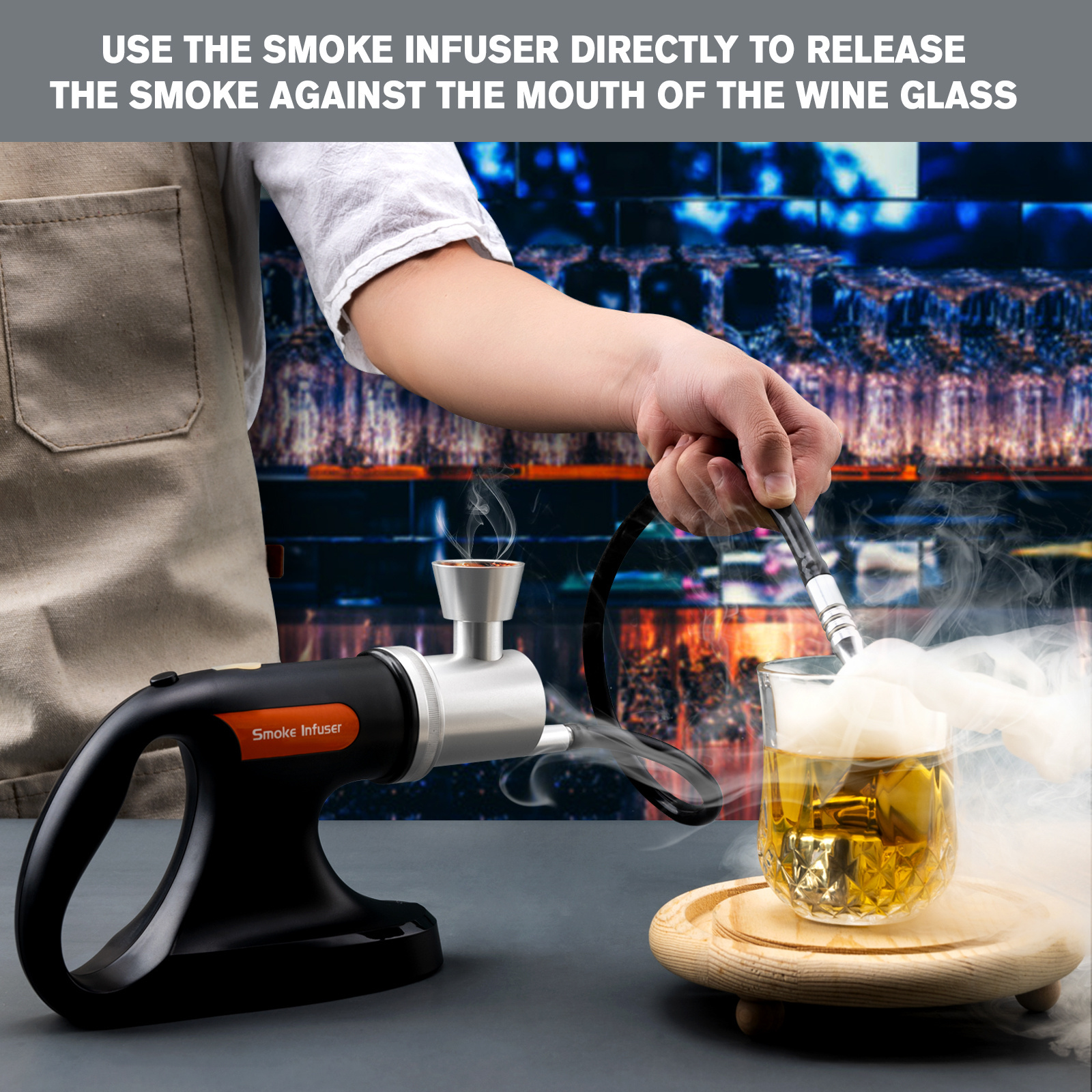 Professional Bar Accessories Food Cocktail Smoker For Drinks Smoke Infuser Gun