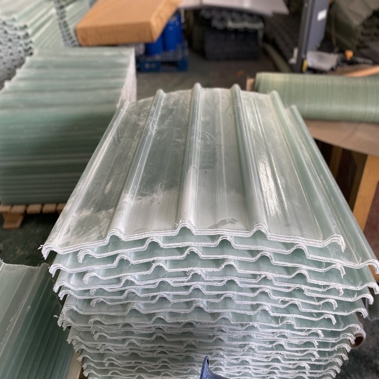 Semi-transparent Fiberglass Roofing Sheet Corrugated FRP Panel 4x8 Plastic Sheets for Greenhouse Roof Covering