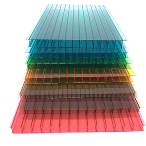 Transparent fire retardant pc twin wall  16mm roofing polycarbonate hollow sheets for outdoor gazebo garden canopy