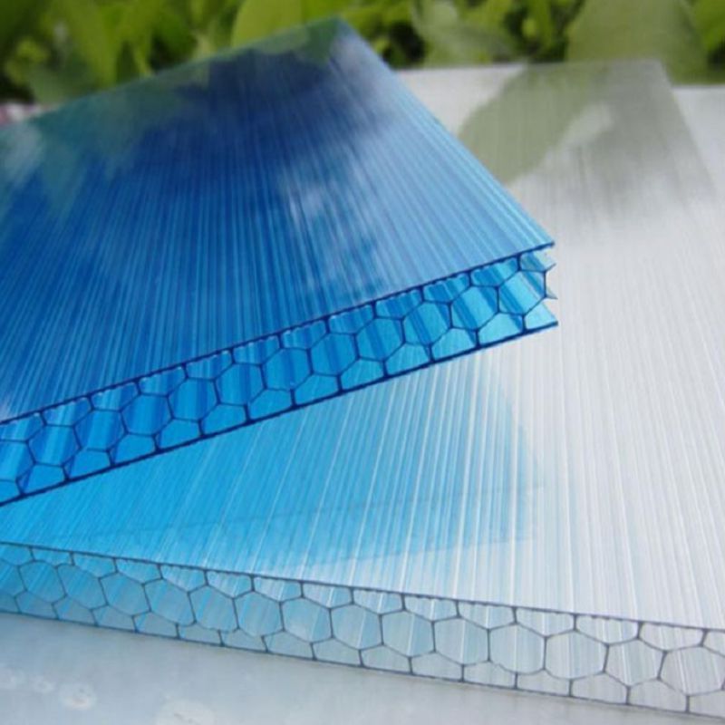 100% virgin material anti-uv  Laminas policarbonato PC Panel 10mm 12mm Twinwall Alveolar Polycarbonate Hollow Sheet