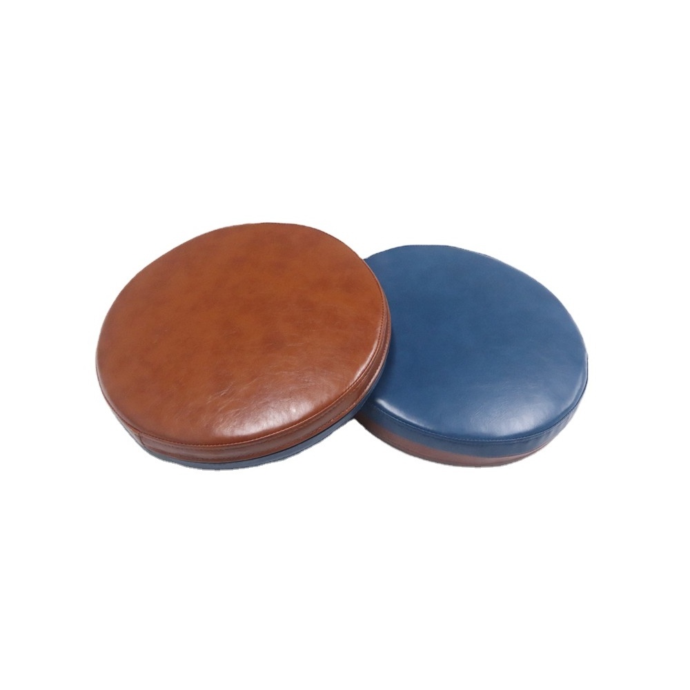 YUNAO Circle Stool Chairs Non Slip Decorative Foam Cushion Pad 16 x 16 inches PU Leather Foam Round Chair Seat Cushion