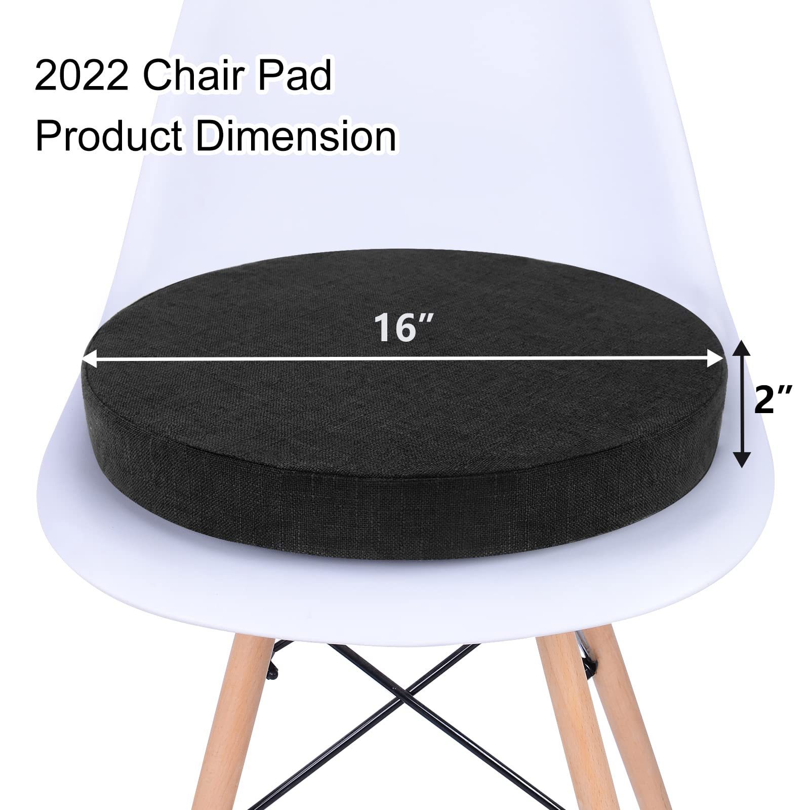 YUNAO Circle Stool Chairs Non Slip Decorative Foam Cushion Pad 16 x 16 inches PU Leather Foam Round Chair Seat Cushion