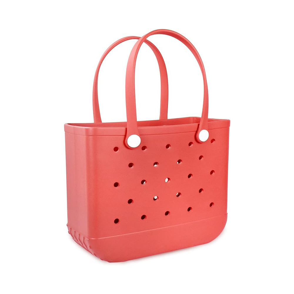 Large Tip Durable Open Waterproof Bogg Beach Tote Bag With Hole Eva Plastic Silicone Beach Bag