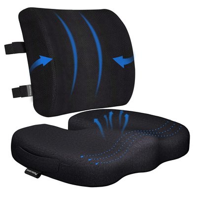 YUNAO Design Lumbar Support Pillow Office Chair Car Truck Tailbone Lower Back Pain Relief Memory Foam Seat Back Cushion