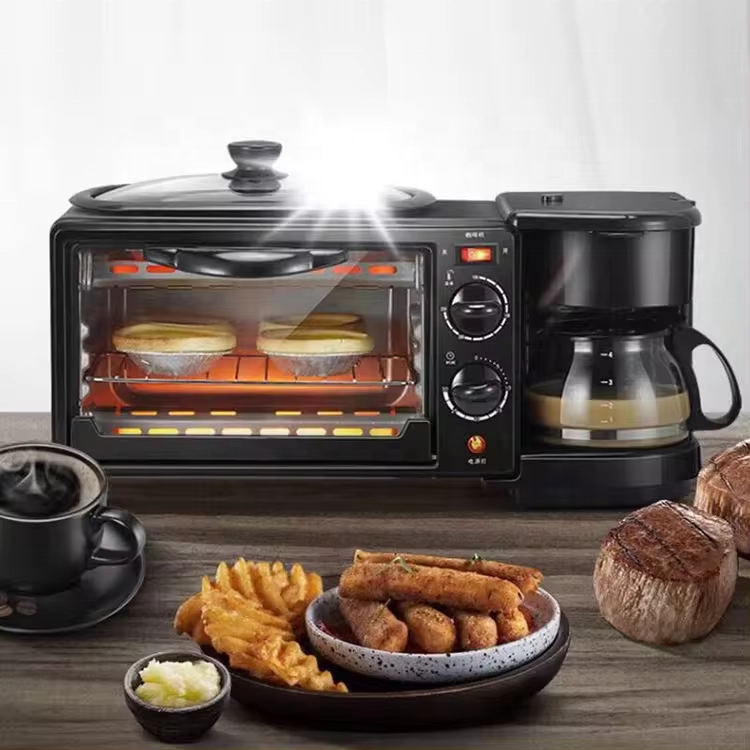 Home Multifunctional Breakfast Machine 3 In 1 Frying Pan electric oven Automatic Electric Bread Toaster Oven Breakfast Maker