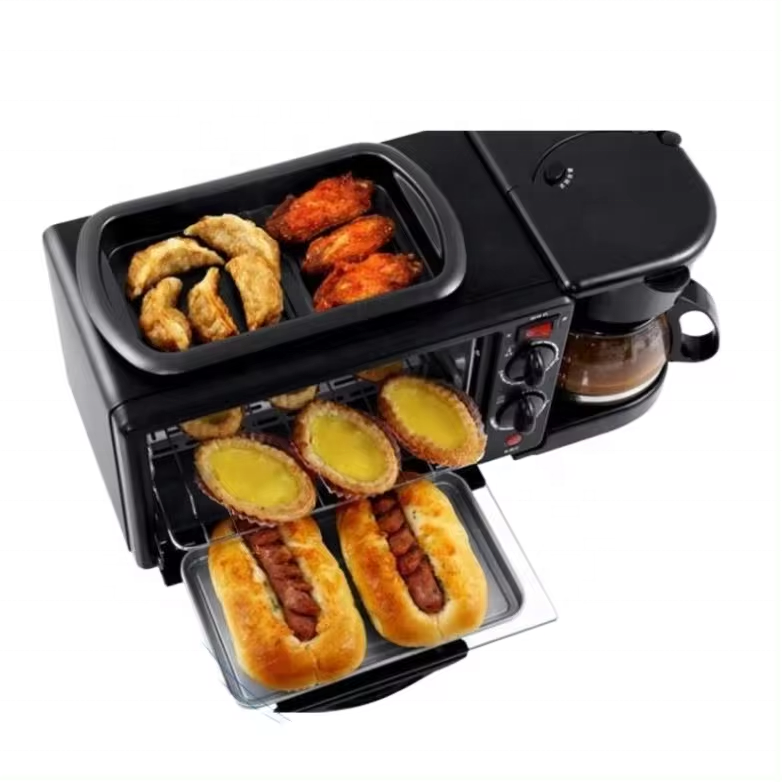 Home Multifunctional Breakfast Machine 3 In 1 Frying Pan electric oven Automatic Electric Bread Toaster Oven Breakfast Maker