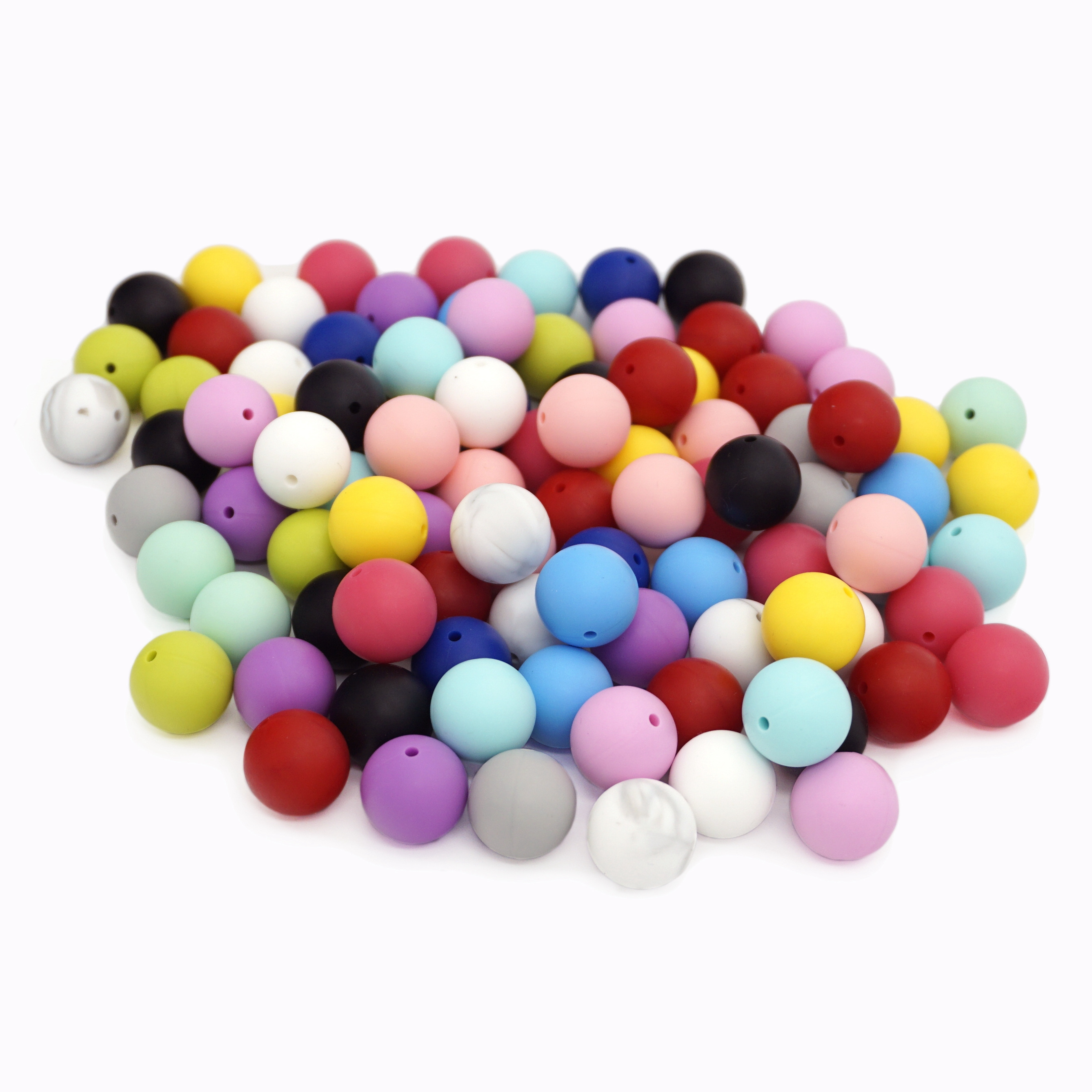 2024 Hot Selling Custom BPA Free Soft Round Loose Silicone Beads For DIY Teething Necklace Silicone Bead Wristlet Keychain