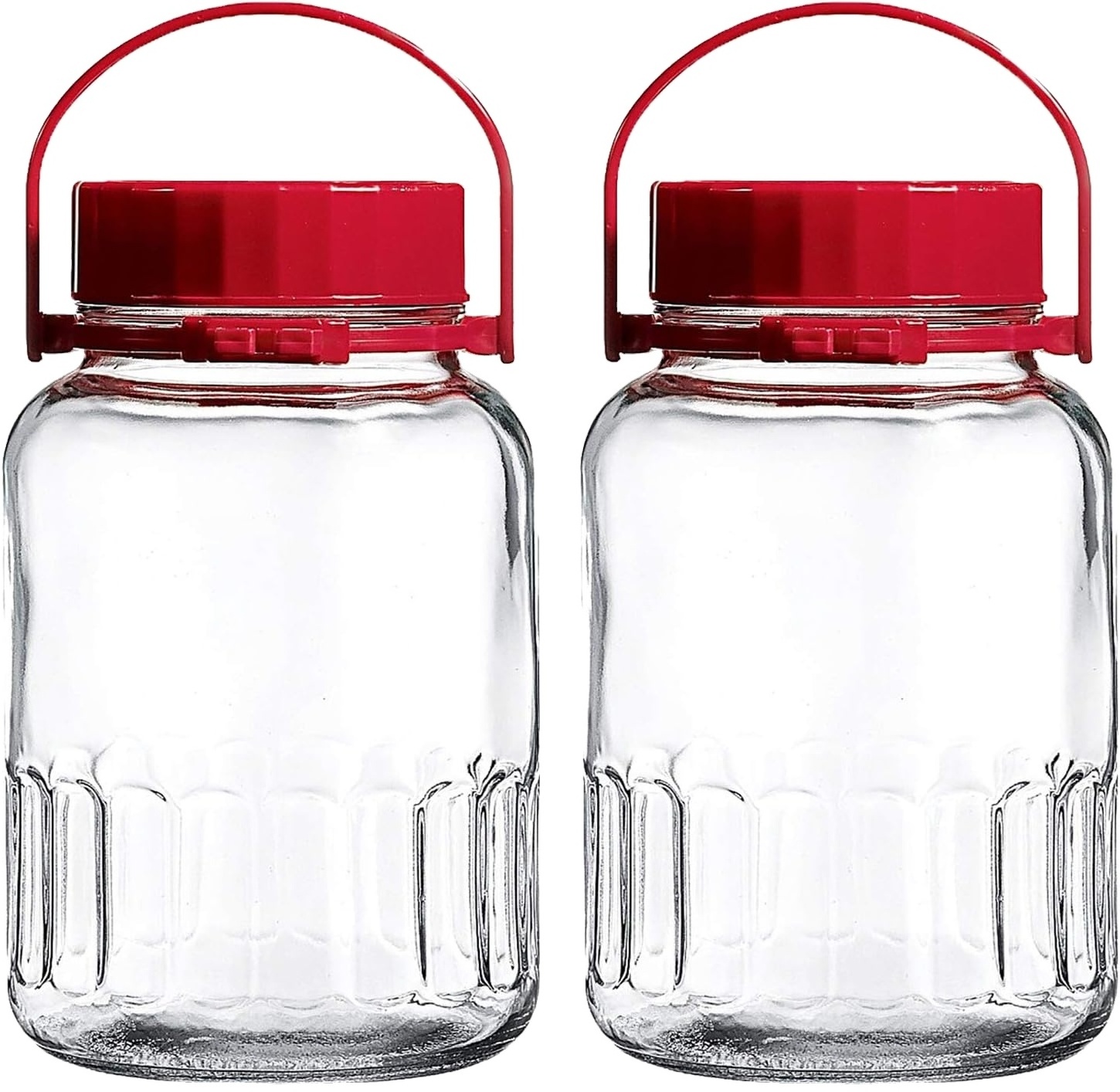 1 Gallon Glass Jar With Wide Mouth Airtight Pour Spout Lids Bulk-Dry Food Storage Jar Canister Raw Milk Bottle Jug Canning