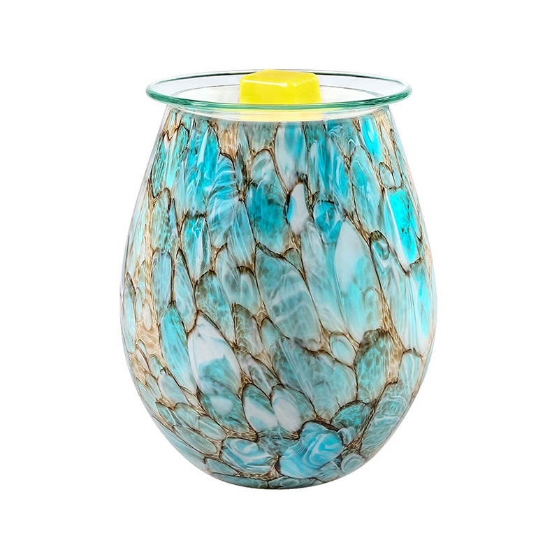 Electric Candle Warmer Art Glass Aromatherapy Wax Melts Burner Aroma Night Light Decorative Lamp for Gifts Home and Decor