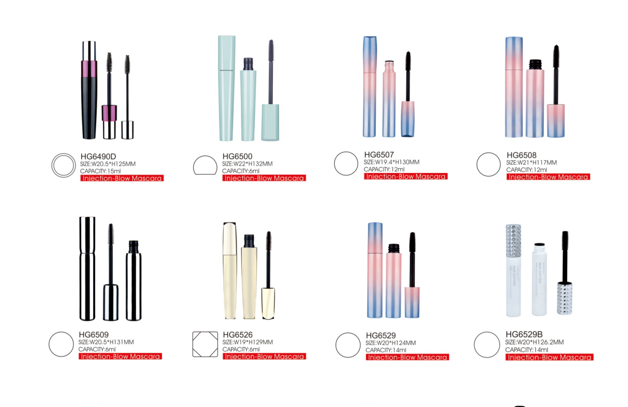 slim Gradient pink blue 14 ml mascara bottle with different Brush