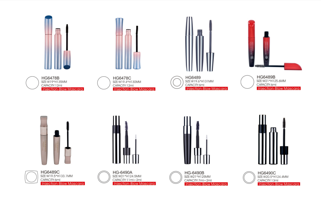 slim Gradient pink blue 14 ml mascara bottle with different Brush