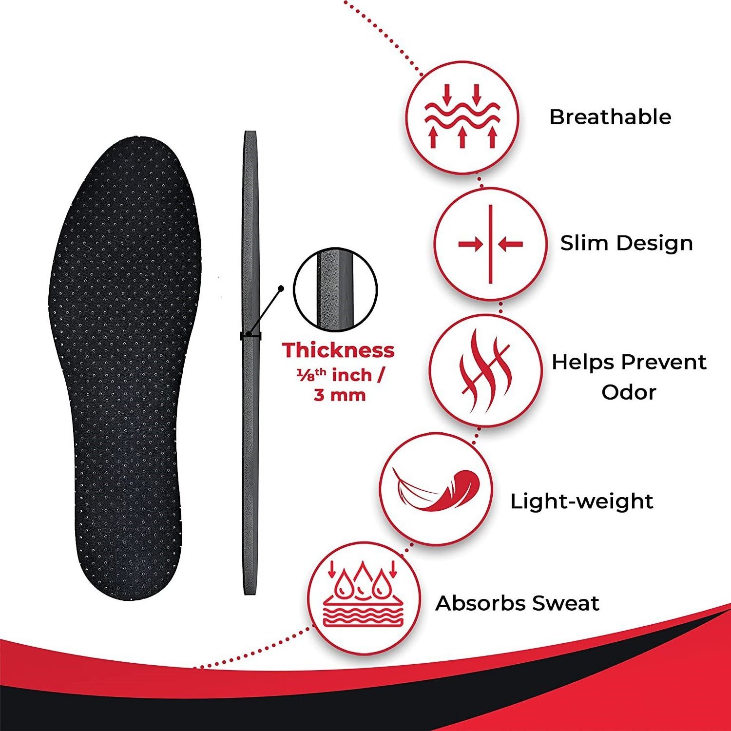 FREE SAMPLE Odor Stop Insoles - Activated Charcoal Insoles