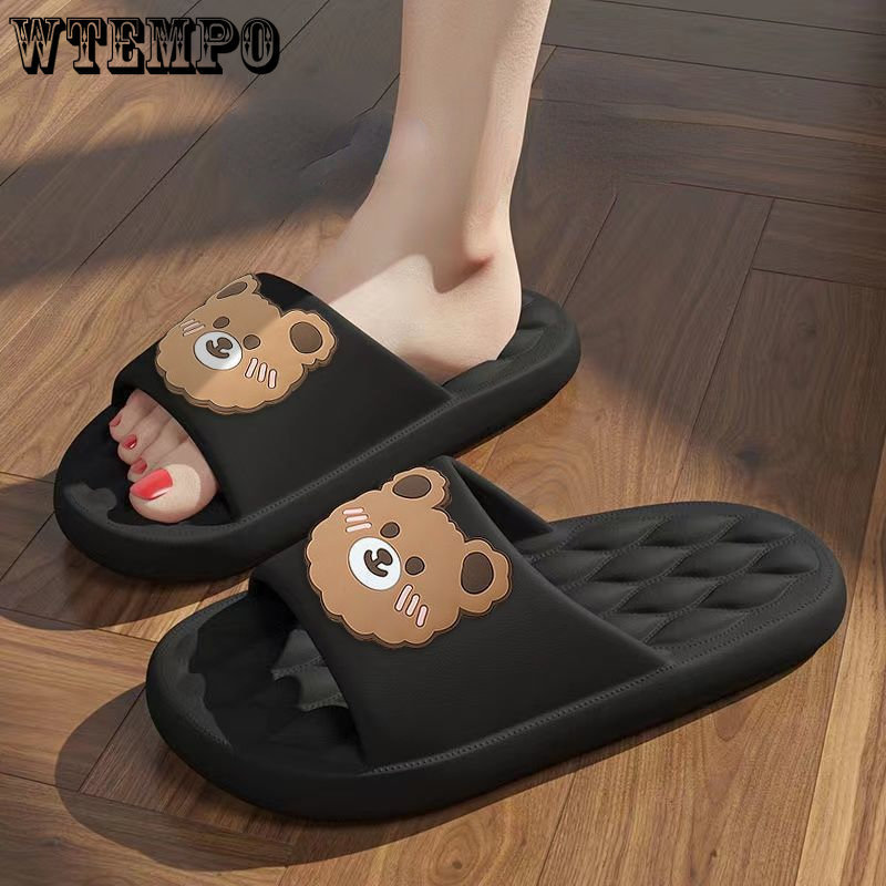 Fashion Slippers Men Thick Sole Slippers Women Summer Beach Slides Bathroom Anti-Slip Home Slipper Soft Sandals