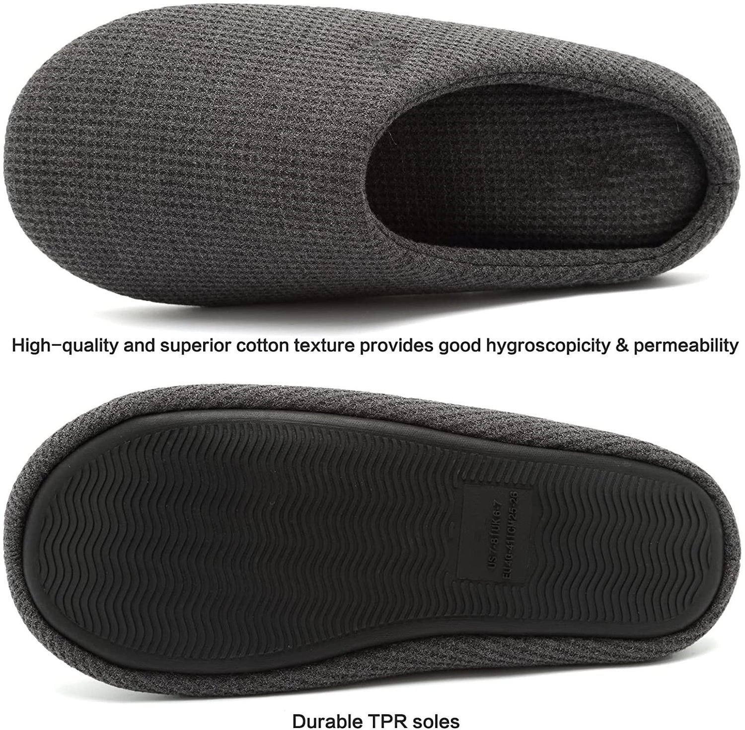 FREE SAMPLE Unisex Men's Women's Memory Foam Slippers Comfort Cotton-blend Closed Toe House Shoes Indoor Scuff