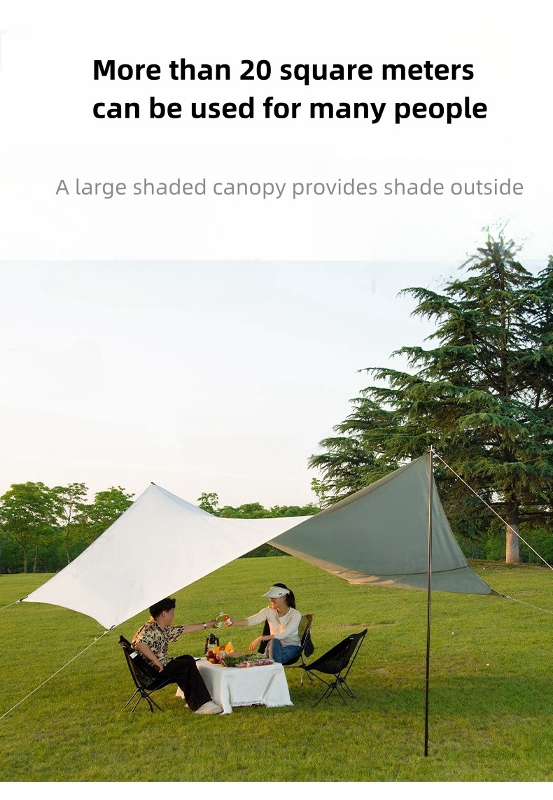 Outdoor Portable Camping Picnic Canopy Tent Rainproof and Sunscreen Shade Cloth Shed Wholesale Tarp Equipment Supplies