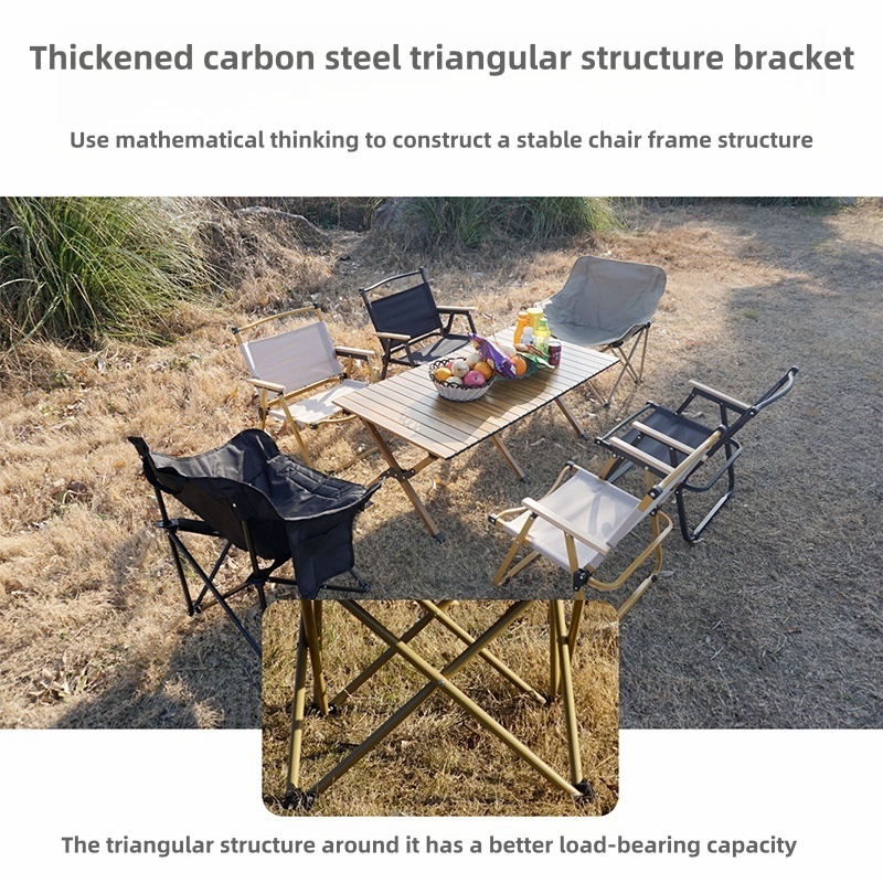 Portable moon chair camping chair folding wholesale outdoor heavy duty foldable sand metal iron outdoor furniture