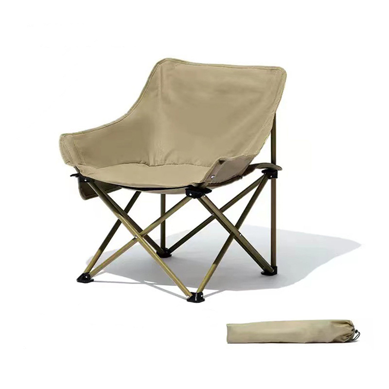 Portable moon chair camping chair folding wholesale outdoor heavy duty foldable sand metal iron outdoor furniture