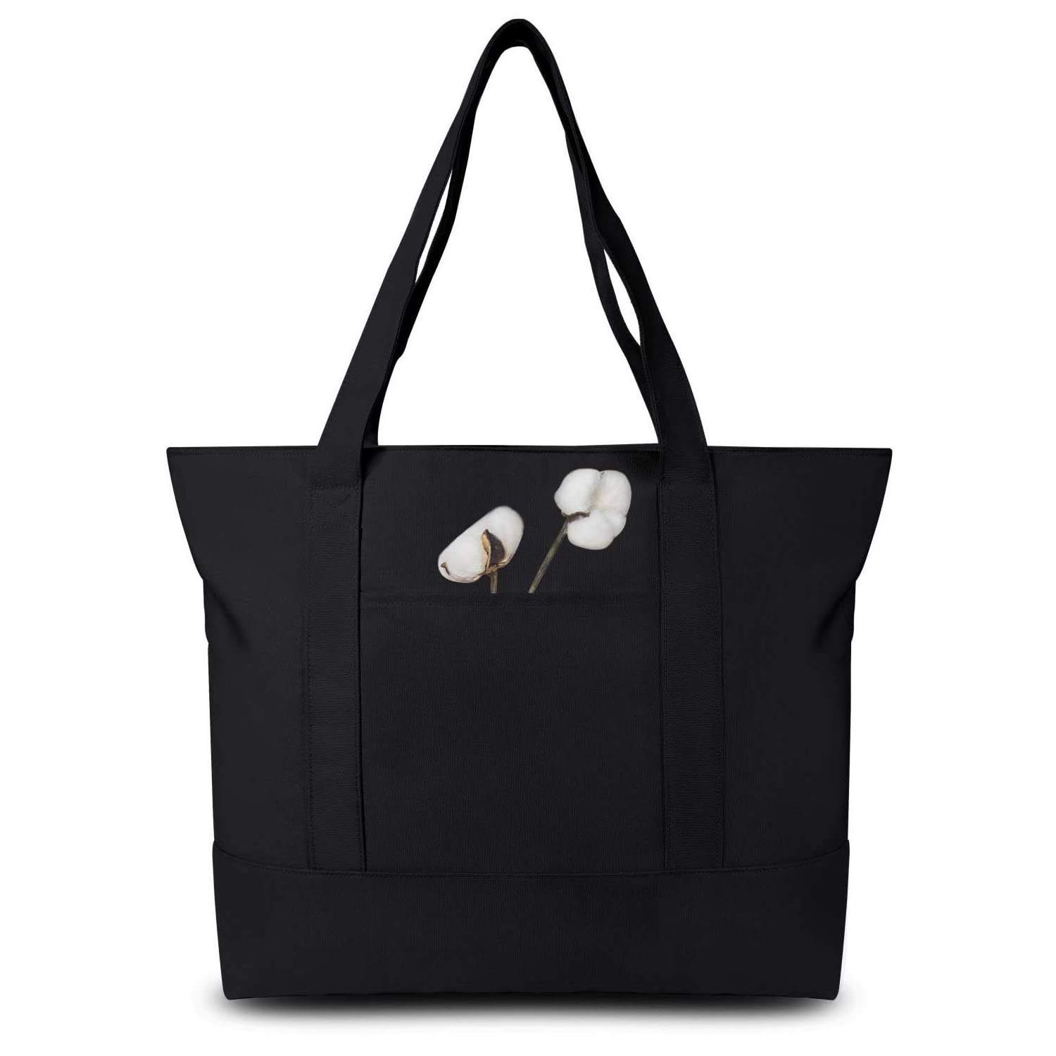 High Quality Washable Work Beach Lunch Travel Grocery Shoulder Large Canvas Cotton Reusable Handbags Tote Shopping Bag