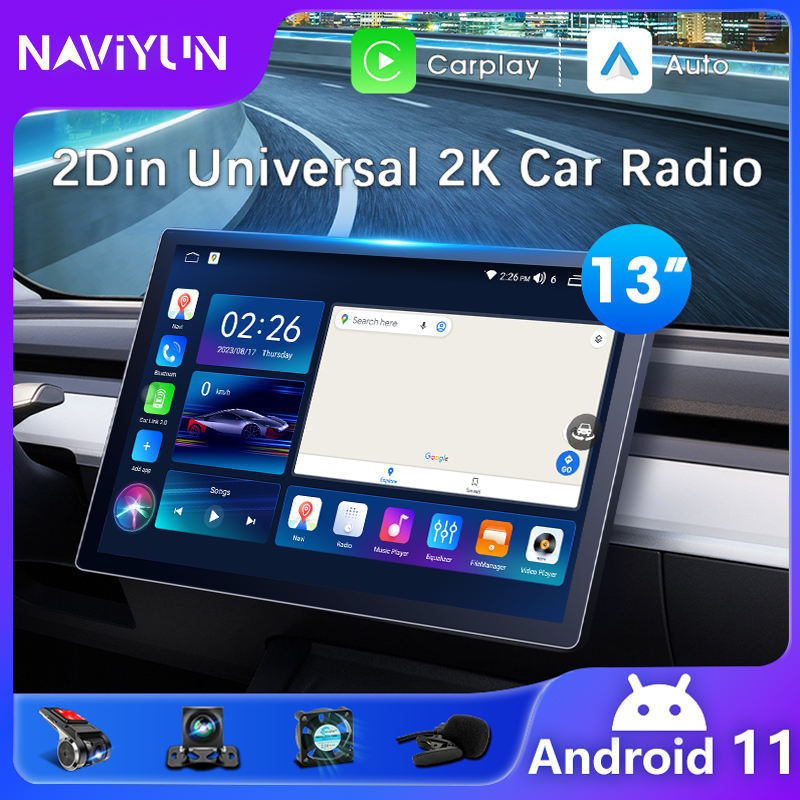 Hot Selling Factory Price Good Quality 13inch Universal Car Radio Android With Full Touch Screen GPS Carplay DSP Stereo