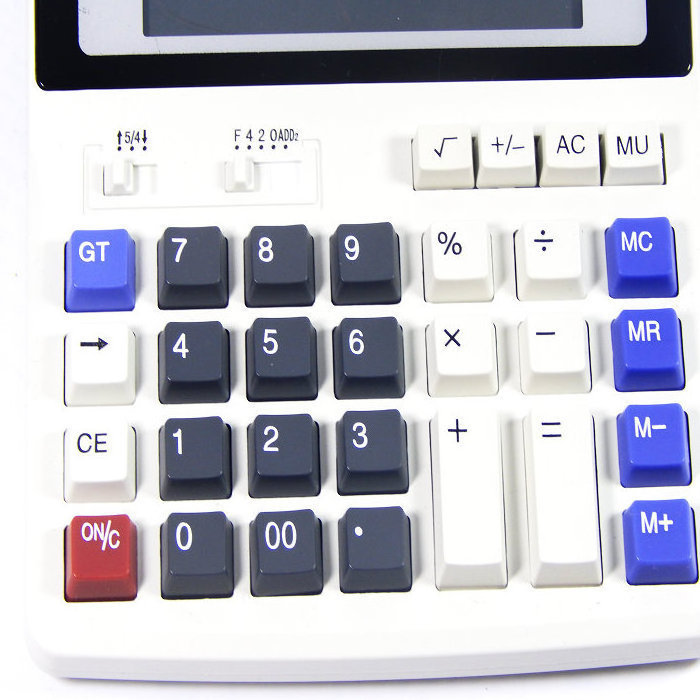 Wholesales 12 digits two way power calculator Electronic solar cell calculator desk office big display calculator