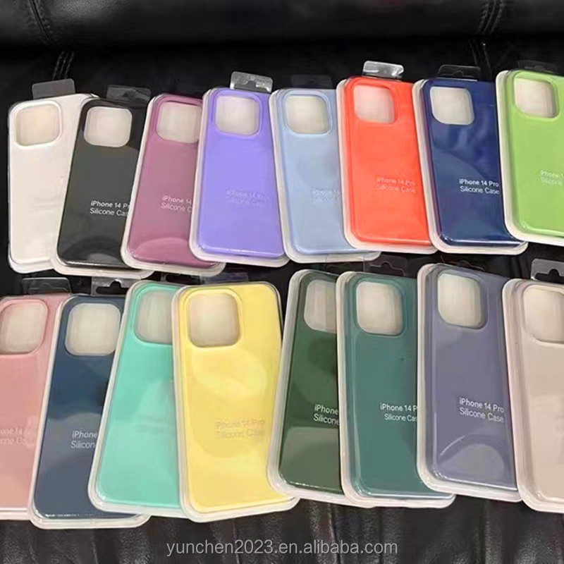 Mobile Cover Original Microfiber Shockproof LOGO Liquid Silicone Phone Case For Apple For iphone 15 14 13 12 Plus Pro Max