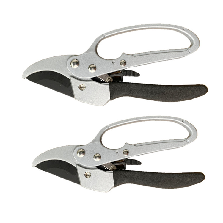 High Quality Cheap Price Agricultural Farm Tools Portable Non Stick Scissors Ratchet Grape Tree Branch Gunting Pruning Shears