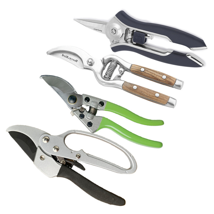 High Quality Cheap Price Agricultural Farm Tools Portable Non Stick Scissors Ratchet Grape Tree Branch Gunting Pruning Shears