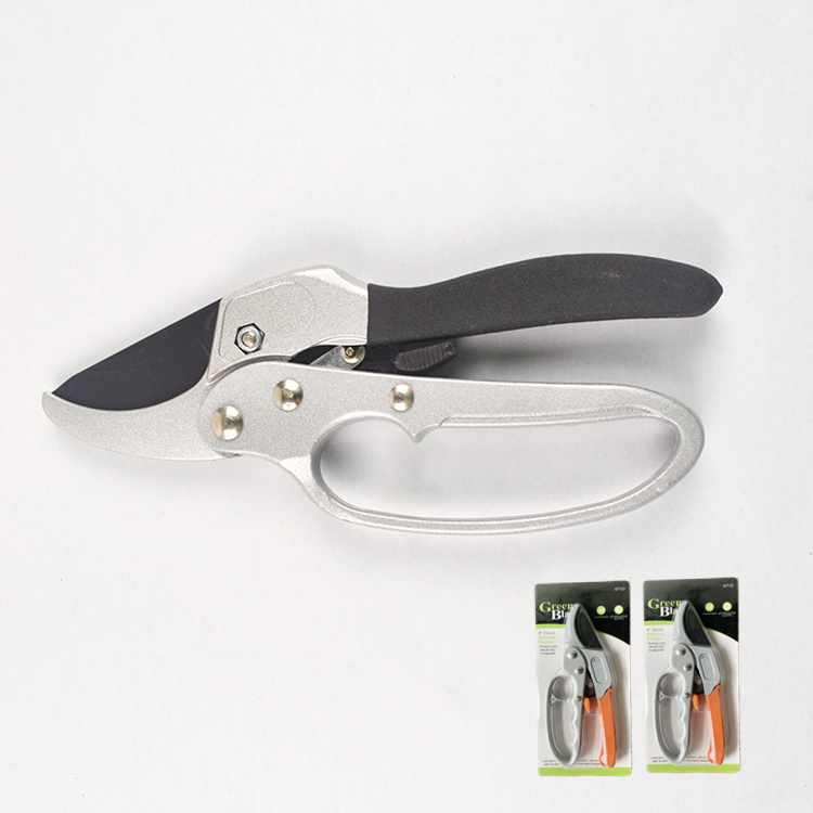 High Quality Cheap Price Agricultural Farm Tools Portable Non Stick Scissors Ratchet Grape Tree Branch Gunting Pruning Shears