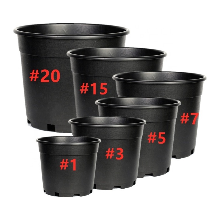 Wholesale Cheap Outdoor Recycled Pots Pour Plante En 1 2 3 4 5 6 7 10 15 Gallon Nursery Plastic Flower Pots For Ficus